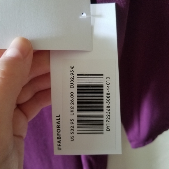 NEW JustFab Women's XS Boysenberry Shift Dress 3/4 Sleeves Basic Rayon Boatneck - Picture 8 of 10